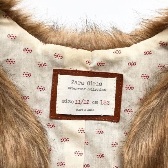 Zara faux fur lined vest VGUC  11-12Y - Picture 4 of 6
